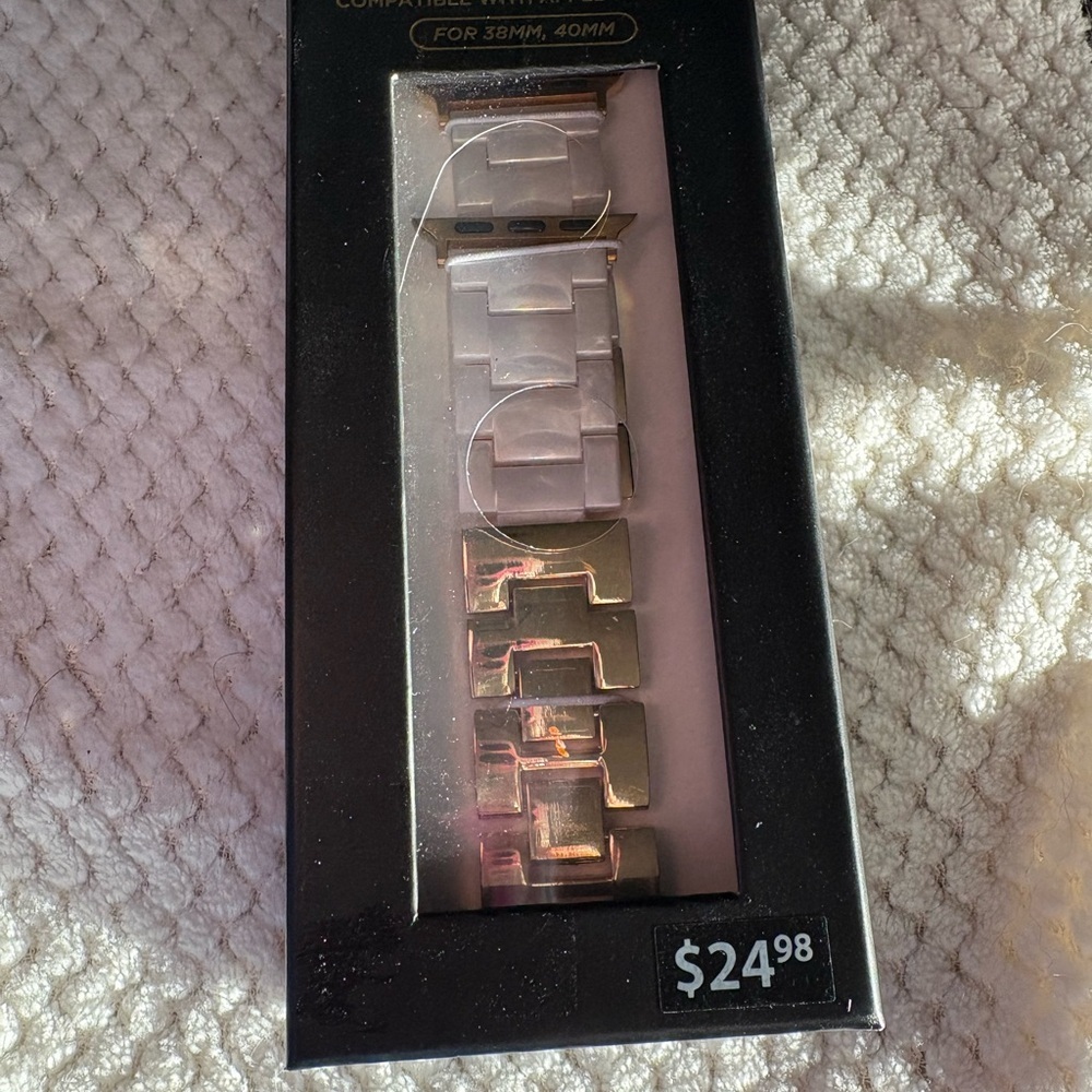 Silver and Gold Apple Watch Band